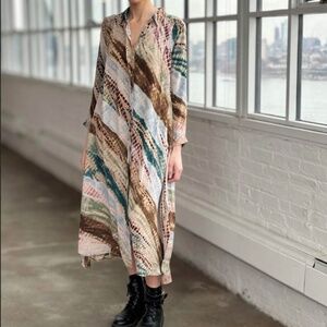 Raag Long Sleeve Tie Dye Print Dress
